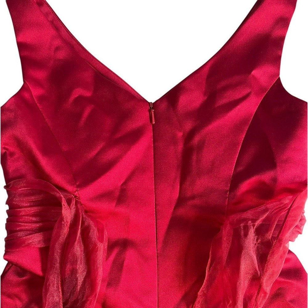 Davids Bridal Red Gown Sleeveless‎ Flower girl Child Kid Size 10 JB2532 Junior - Picture 8 of 12